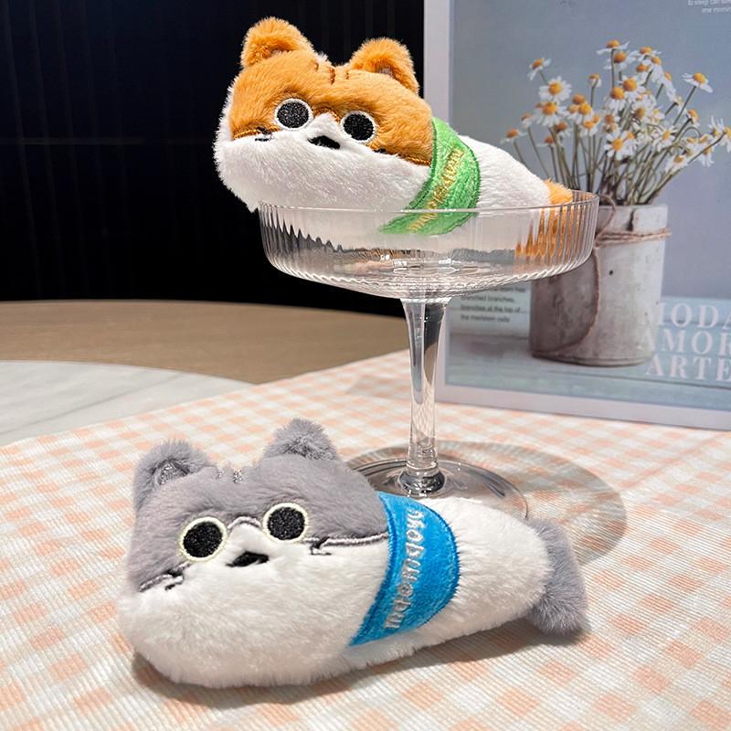 Плюшевый кот, брелок для ключей в виде рыбки, кошелек для монет, мультяшное животное, подвеска-брелок, подарок для детей