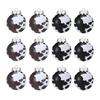 12/24Pcs Cow Print Ball Christmas Tree Ornaments Shatterproof 6CM Christmas Ball DIY Western Cowboy Xmas Tree Hangings Pendant