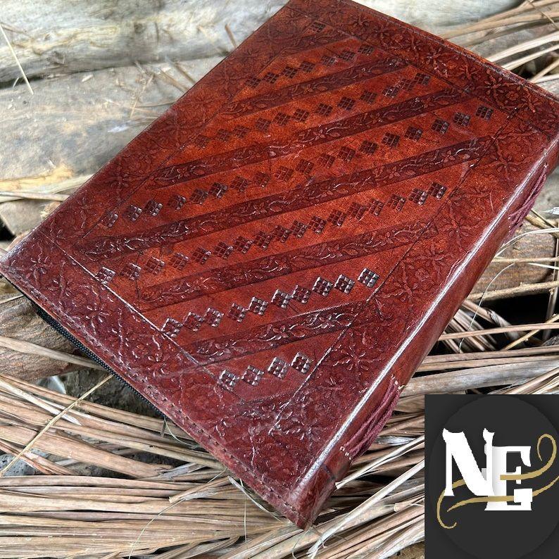 Handmade Pentagram Leather Journal With Lock, Diary, Spell Book Of Shadows Journal, Leather Diary, Lockable Journal. ( Lined Pages )