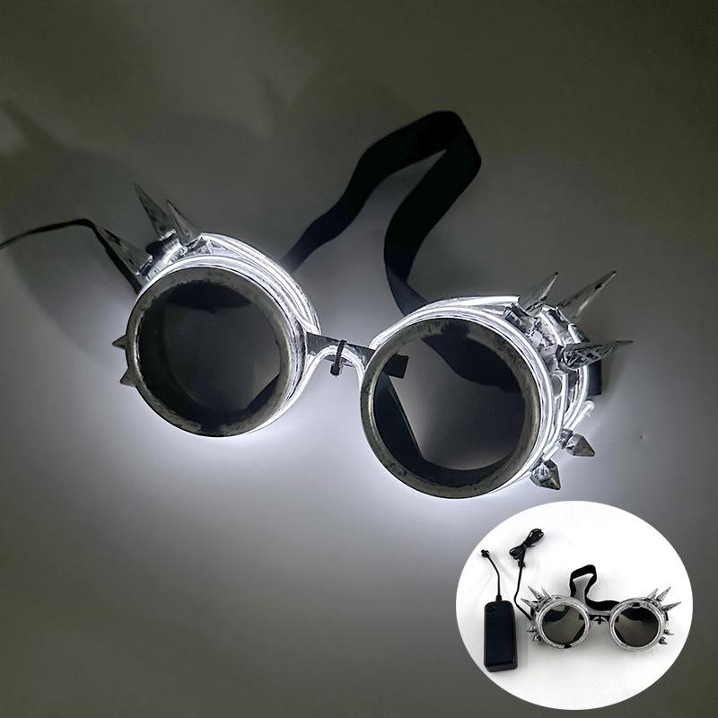 New Luminous Glowing Glasses LED Steampunk Glasses With Lights Bar Nightclub Supplies Neon Sunglasses Eyewear Props