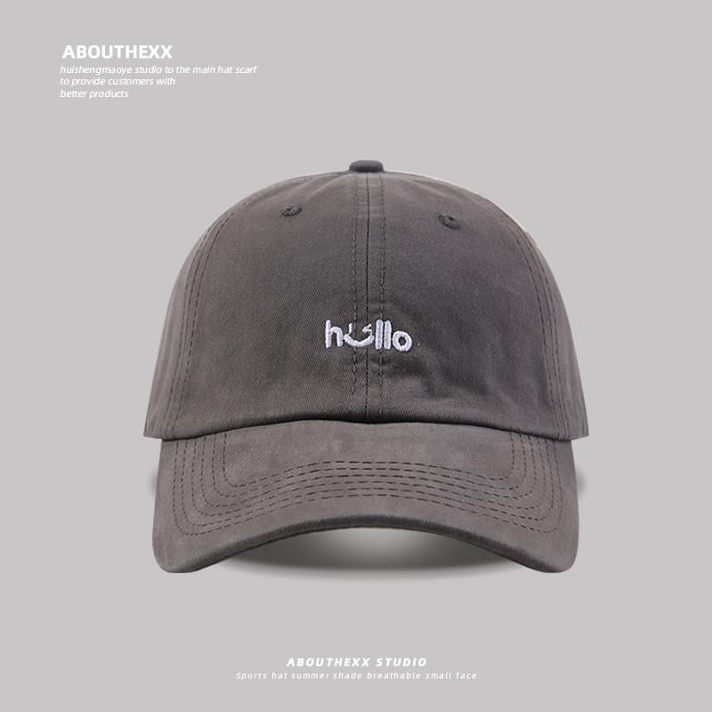 Hello Embroidered Baseball Cap For Girls Spring Summer Sun Protection Cotton Female Hat