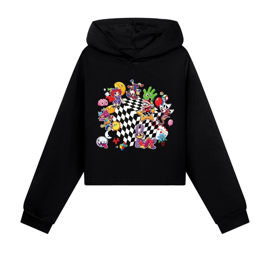 5702 Kids Girls The Amazing Digital Circus Printed Short Outerwear Top Long Sleeves Hoodies