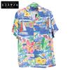 [/Domestic Official] Clady1pksss-Short Sleeve Sport Shirt All-Over Print Short Sleeve Aloha Shirt/ Tops M Blue / multicolorUsed
