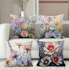 Декоративные чехлы на подушки с цветочным узором для дома, полиэстеровые наволочки, декоративные чехлы на диванные подушки, подушка для изголовья