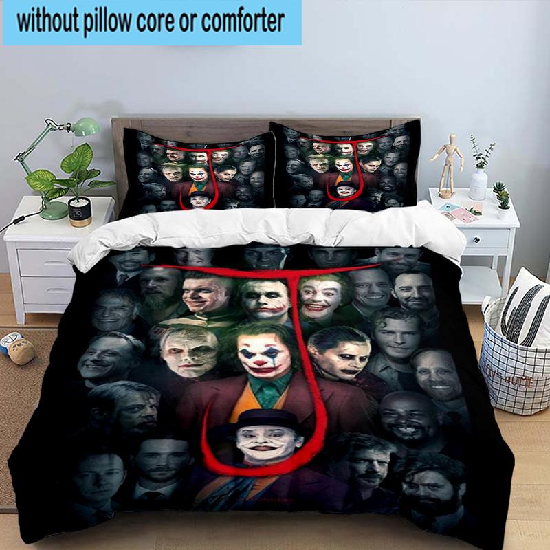 3PCS Jo-ker's Masked Faces 3pcs Bedding,Including 3PCS Duvet Cover And 2pcs Pillowcases Perfect for Christmas,Ideal for Bedroom, Dormitory