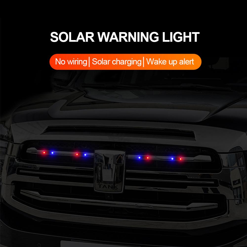 Автомобильные охранные огни Светодиодные мини-предупреждающие лампы на солнечной энергии Автомобильные предупреждающие лампы Ночная охранная имитация сигнальной лампы Мигающие предупреждающие огни