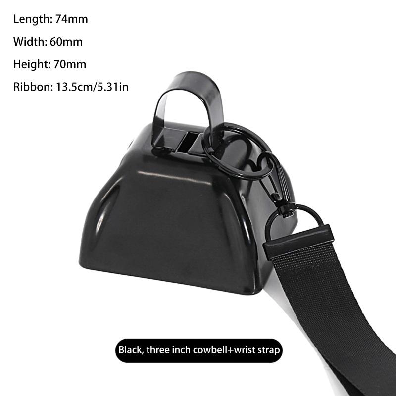 Loud Iron Cowbell with Wrist Rope for Effective Noise in Outdoor Races and Events