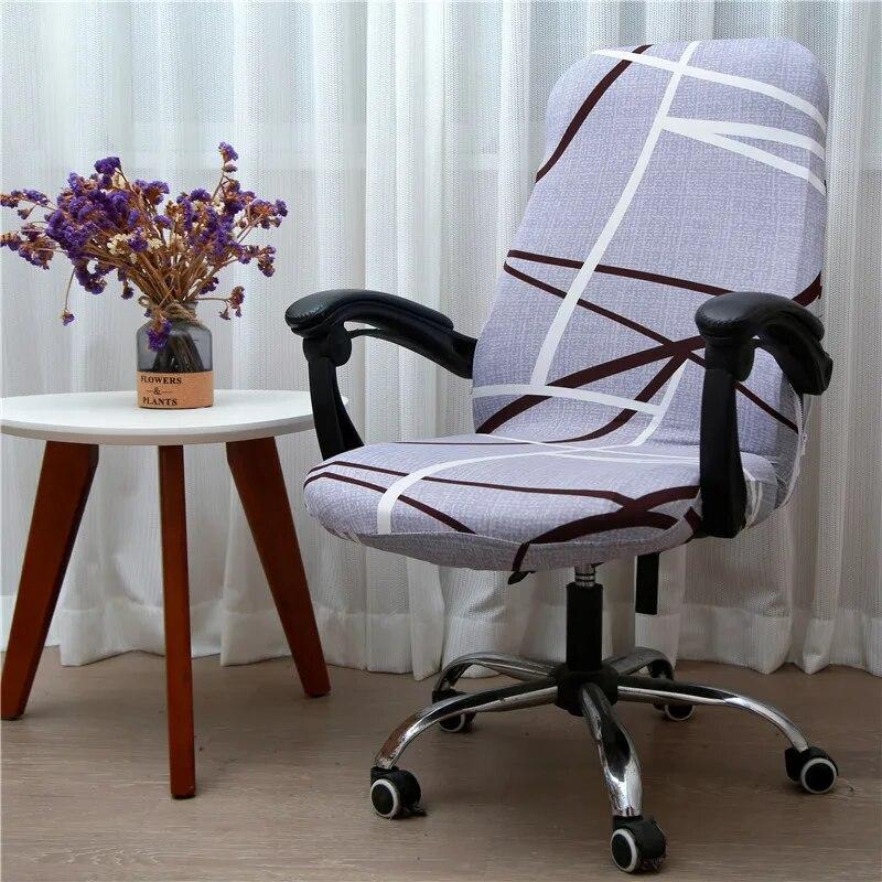 Office Rotating Computer Chair Cover Elastic Printed Chair Covers Anti-dirty Washable Lift Seat Protector Case for Meeting Room