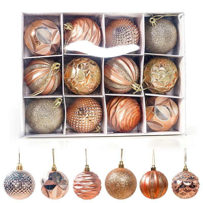 12pcs / Set 6Colors 6cm Christmas Ball Tree Decorated Diameter Christmas Ball Decorated Gift Pendant