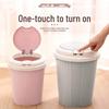 Large Plastic Trash Can with Lid for Living Room, Kitchen, and Bathroom - Modern Design