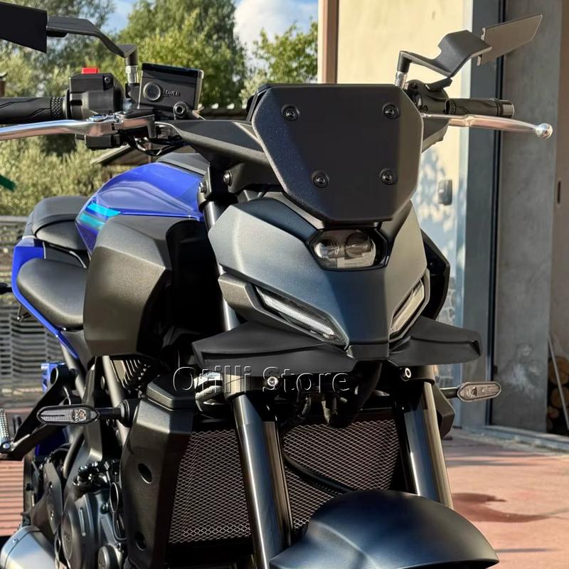 Новые для YAMAHA MT-07 MT07 MT 07 2025 Мотоцикла Спортивные Передние Спойлеры Downforce Naked Аэродинамическое Крыло Дефлектор Черный mt07