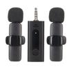 Беспроводной петличный микрофон-петличка 1 на 2, интерфейс 3,5 мм, шумоподавление, беспроводной микрофон-клипса для