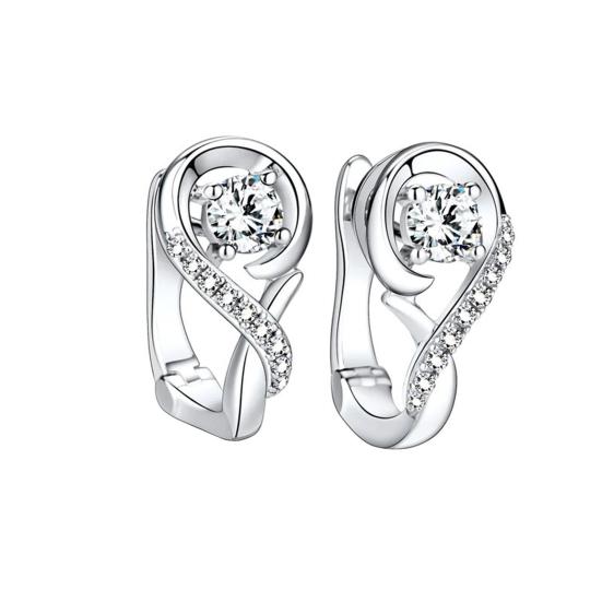 1 пара сережек-гвоздиков с блестящими стразами и инкрустацией в виде музыкальных нот