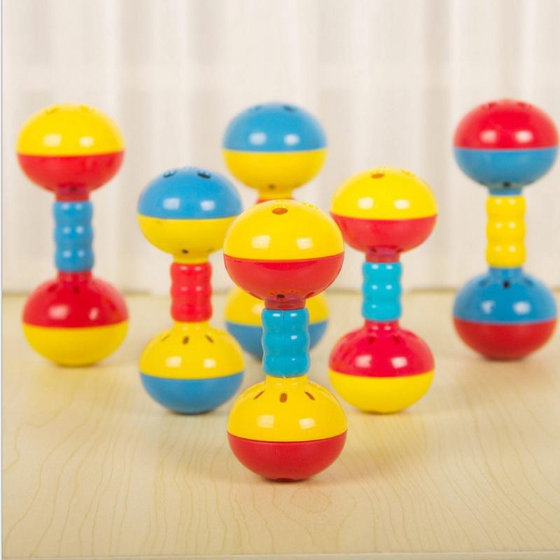 1 Pc Baby Rattles Toys Stroller Plastic Double Head Music Hand Shaking Educational Kids Toys for New