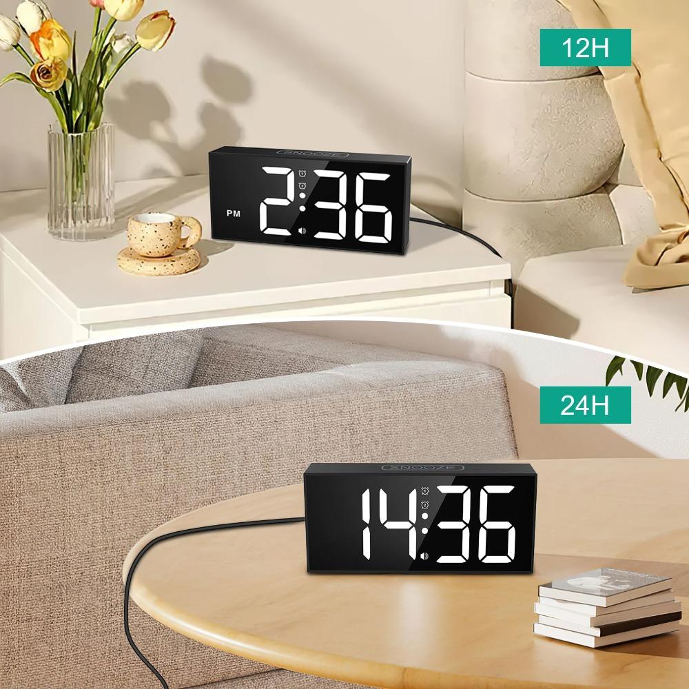 Adjustable Brightness Digital Alarm Clock Adjustable Volume Bedside Alarm Clock Hearing Impaired