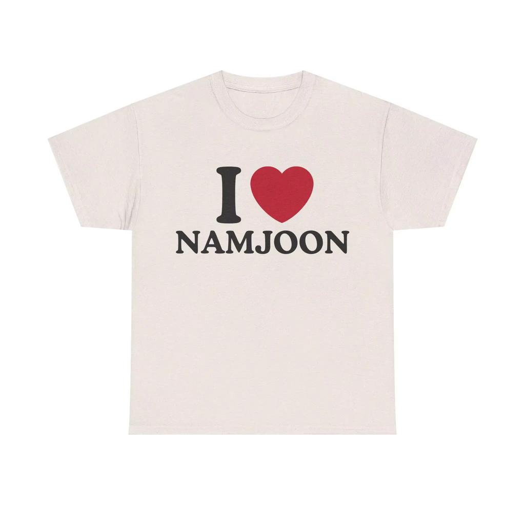 New I Love Namjoon Text Graphic Cotton Tshirts for Fan Gift Prue Cotton Highquality Men Unseix Sportswear Men Clothing Top