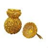 Gourd Statue Feng Shui Chinese Ornament Gold Sculpture Hu Lu Figurine for Bookshelf Living Room