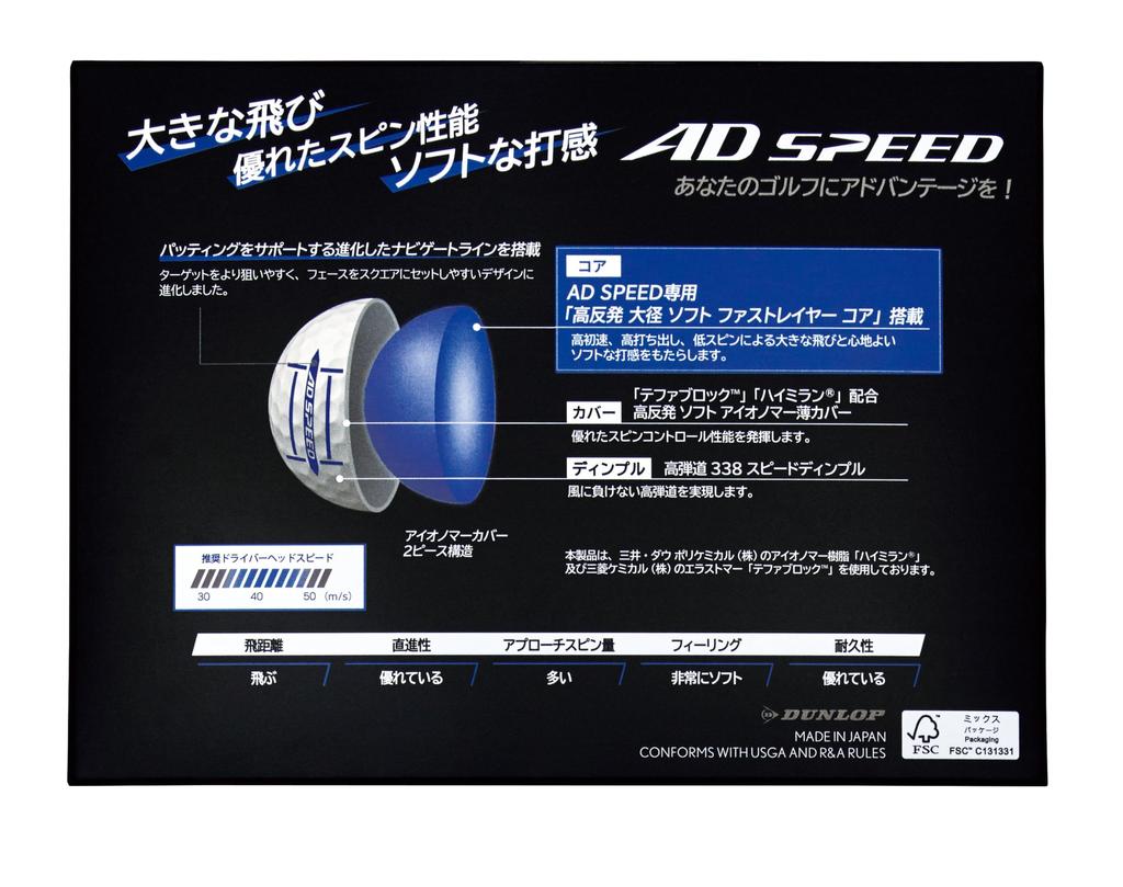 Мячи для гольфа Dunlop SRIXON AD SPEED3 2024 Модель 1 дюжина Passion Yellow (12 шт.)