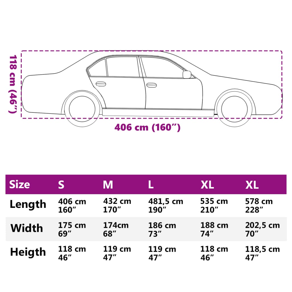 Car Cover for Sedan Hail Protection Size S Gray Silver