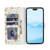 For iPhone 17 Pro Wallet Case Rhombic Floral Design Leather Flip Phone Cover with Strap