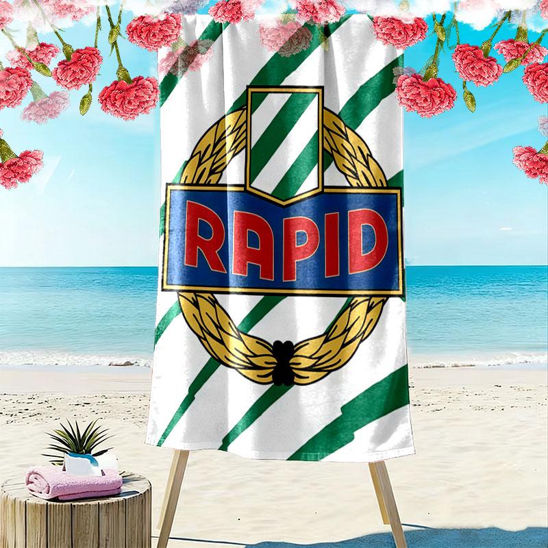 Пляжное полотенце Rapid Vienna Print, Большое мягкое быстросохнущее полотенце для пляжа, кемпинга, плавания