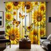 2 шт. HD цифровая занавеска с принтом желтый галстук цветы подсолнуха бабочка украшение дома стиль Украсьте гостиную спальню Wea