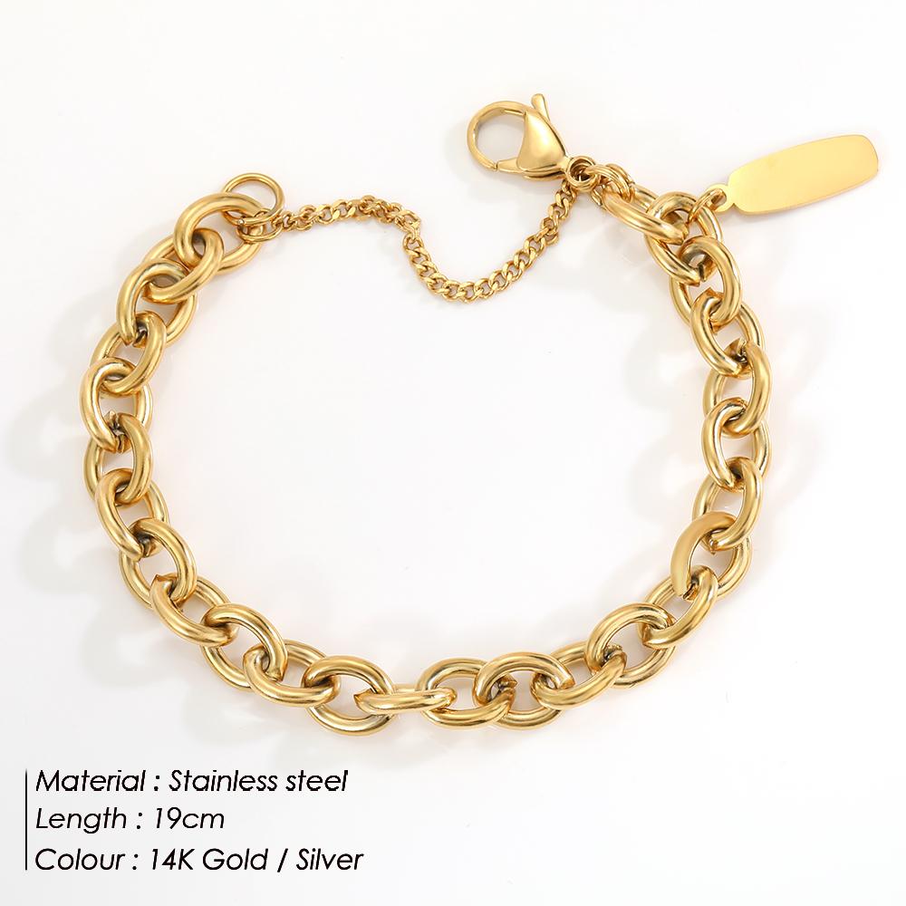 EManco Handmade Chain Fashion Jewelry Punk Stainless Steel Chain Bracelet Women Gift Wedding Bracelet Birthday Party