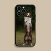 Чехол для телефона с собакой Бордер-колли для iPhone 17,16,15,14,13,12,Pro,Max,Plus,E,SE4,Air,Mini Черный Мягкий Чехол
