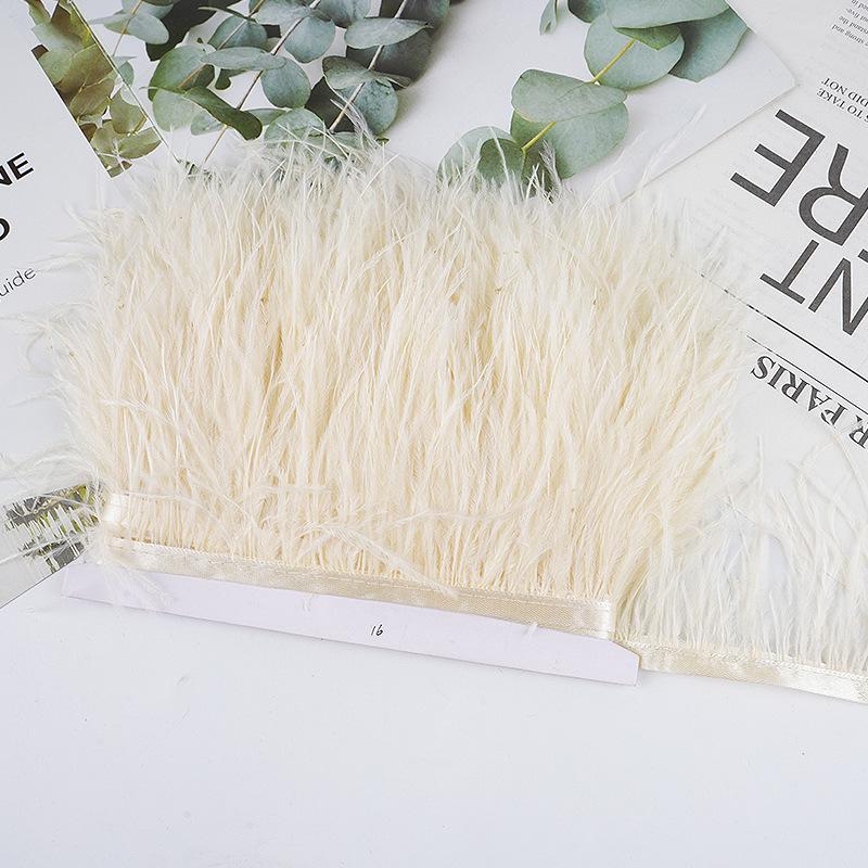 8-10Cm Ostrich Feather Wedding Dress Diy Performance Clothing Accessories Feather Tassel Including Webbing