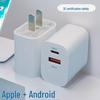 Быстрое зарядное устройство с двумя портами 20 Вт для устройств Apple и Android