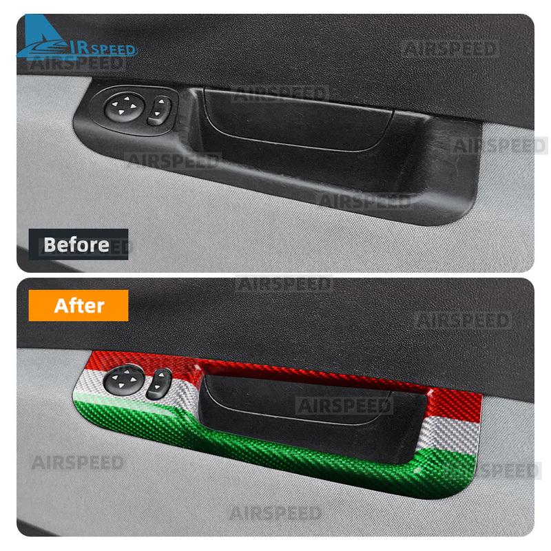 Real Hard Dry Carbon Fiber Sticker For Fiat 500 Abarth 595 695 2008-2024 LHD RHD Car Rearview Mirror Adjustment Switch Storage