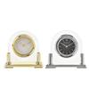 Wm.Widdop Glass Mantel Clock Silver Bezel & Stand