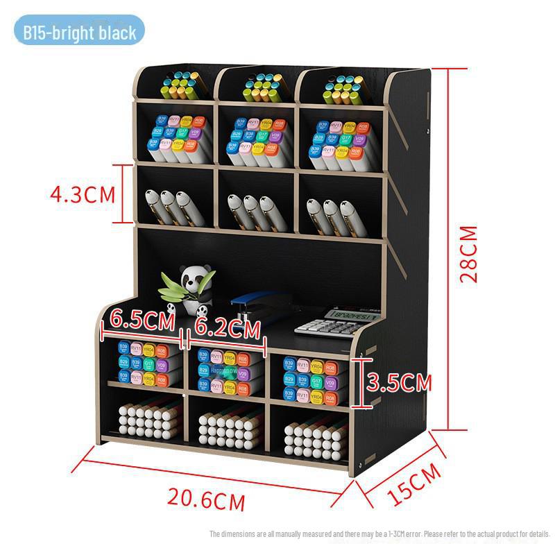 Nordic Style Wooden Desktop Pen Holder and Stationery Organizer