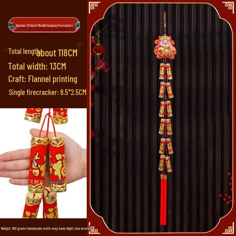 Новогодние украшения 2025 года - года Змеи: Подвески-мешочки с красным перцем чили «Фейерверк» на китайский Праздник весны