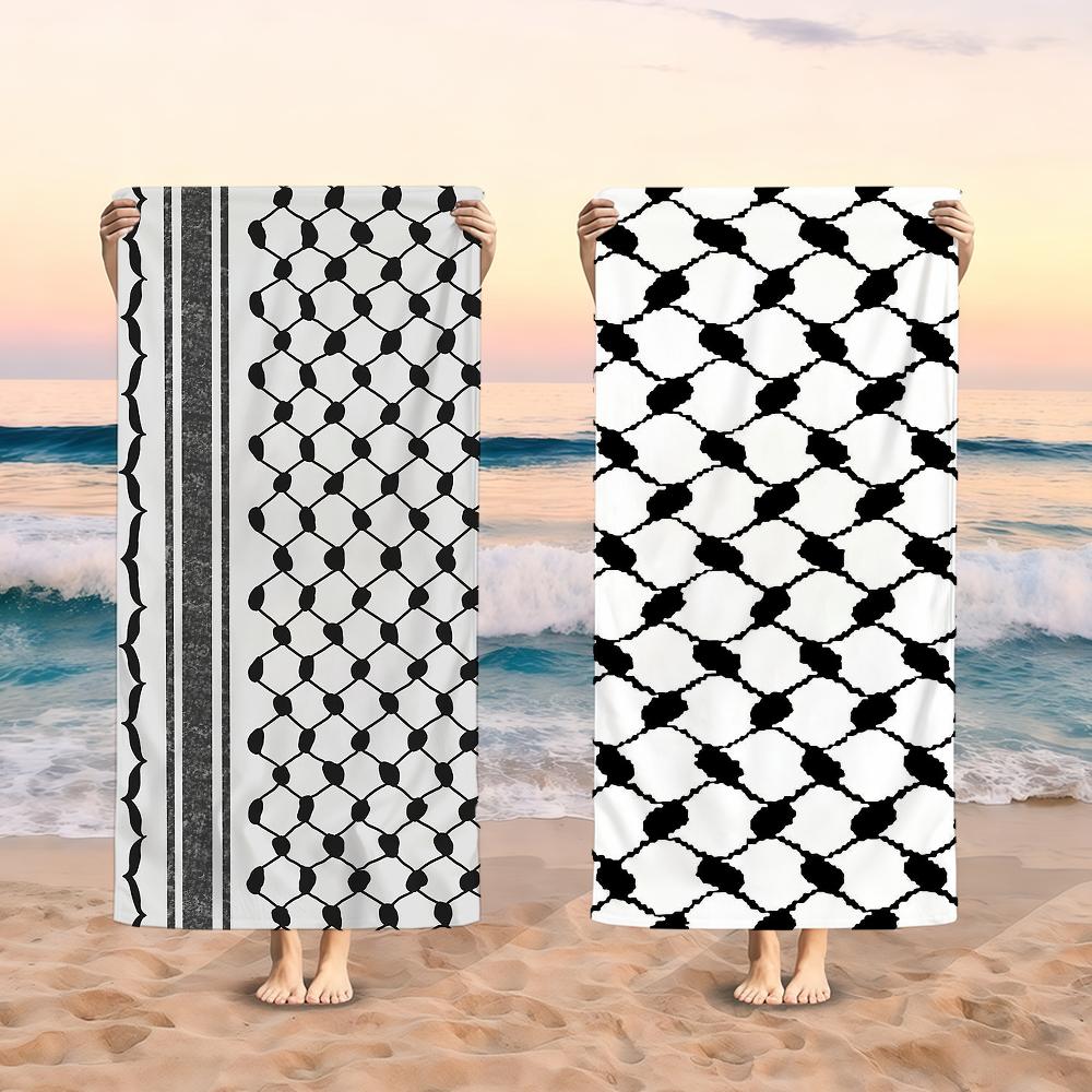 Hattah Keffiyeh Towel Microfibre Beach Quick Dry Lightweight Super Absorbent Bath For Camping Travel Swimm
