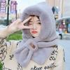 Thickening Beanie Hat Scarf Windproof Neck Warmer Winter Scarf Set Hooded  for Women