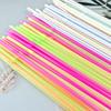 100Pcs Flexible Plastic Straws Disposable Drinking Straws Assorted Colors 21cm Bendable Striped Design Juice Straws for Parties Events