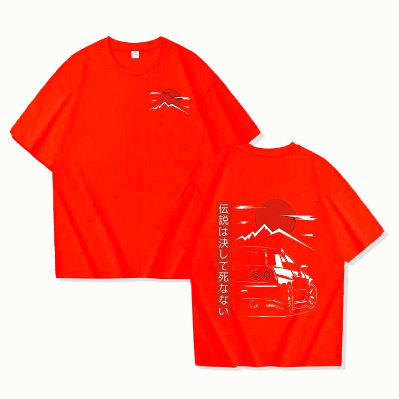 Japanese Style Car Jdm Culture Gtr R34 Racing TShirt Unisexs Back Printed Streetwear Original Oversized Design Fashion Tops