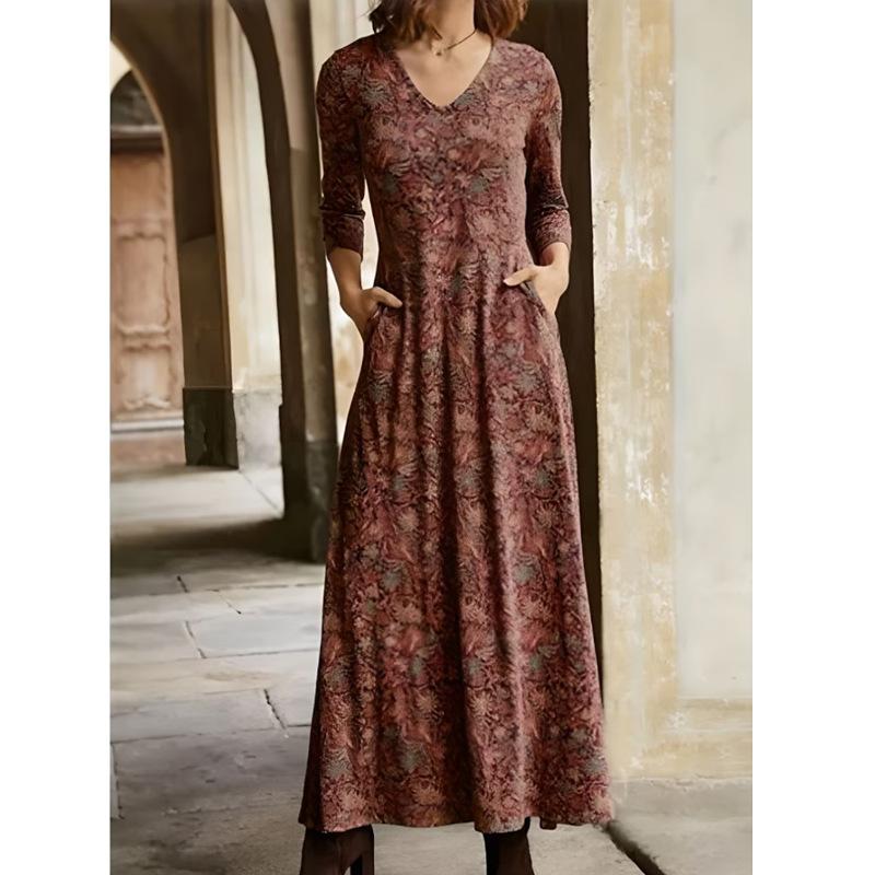 JPNTKY Женская мода осень-зима с длинным рукавом и круглым вырезом повседневные платья