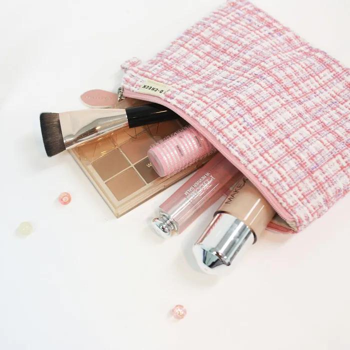 O-CHECK Candy Pop Tweed String Pouch
