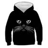 Детская толстовка с капюшоном Cat Casual с длинным рукавом Active Cotton 7-13 лет осень многоцветная черная белая