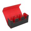 Toy God Trading Card Deck Case Removable with Magnet Card Case Trading Card Leather Card Case Holder Storage Dice Holder (No (Black & Red)