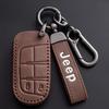 High quality New Leather Car Key Cover Case Fob for Jeep Renegade Compass Grand Cherokee for Chrysler 300C Wrangler Accessories AMN1