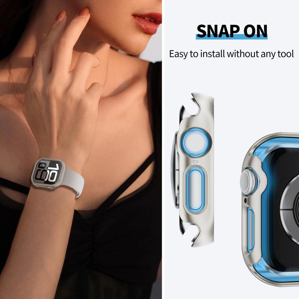 Чехол Hollow PC для Apple Watch 10 46 мм 42 мм защитная рамка для экрана жесткий бампер чехол аксессуары для IWatch Series 10 чехол