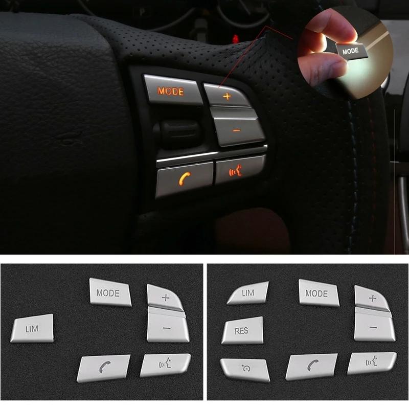 Для BMW 1/2/3/4/5/7 серии X1 X3 X5 F10 F20 F30 F34 F25 E70 Автомобильный стайлинг Накладка на кнопки руля Наклейка Отделка Аксессуары