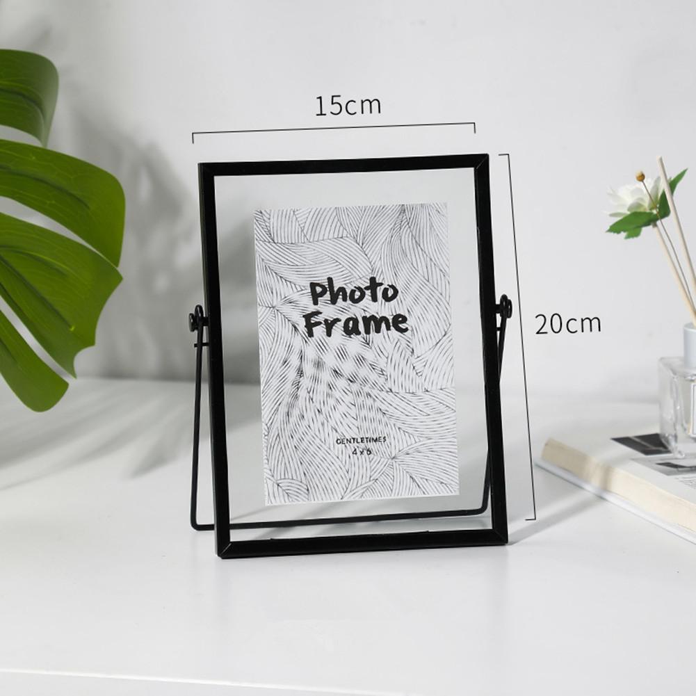 4-дюймовая 6-дюймовая стеклянная фоторамка Diy ручной работы, креативная простая фоторамка из сушеных цветов, минималистичный настольный орнамент