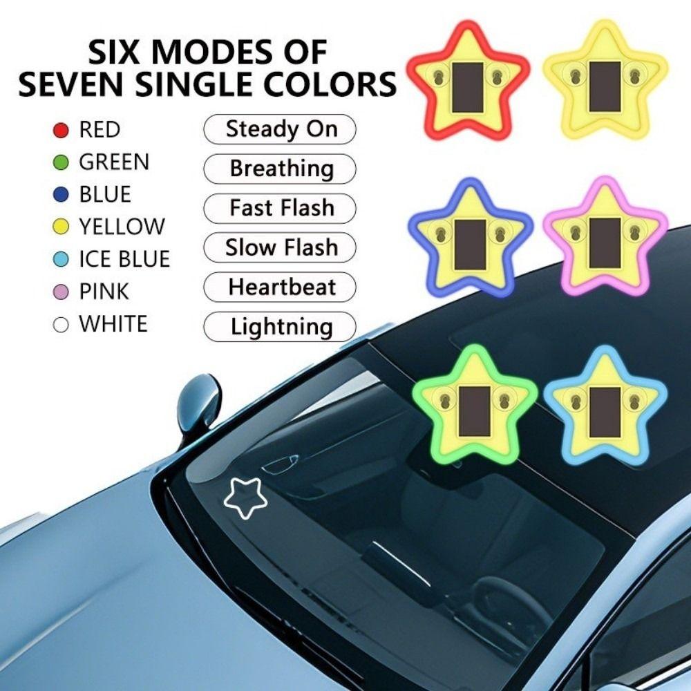 Solar Powered Star Shaped Mood Lights Atmosphere Car  Neon Lights  Car Decoration
