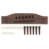 Rosewood Bridge Bone Nut Saddle 6Pcs String Pin Acoustic Guitar Accessories(Rosewood Color )