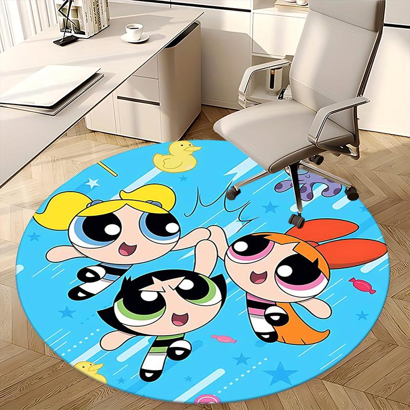 Powerpuff Girls Chair mat Round Rug Office carpet, Non slip, Suitable for Living Rooms, Bedrooms,Decor1205768a