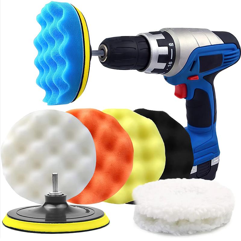 8Pcs Car Polishing Pads Kit 3/4/5/6/7 Inch Foam Sponge Buffer Pad Buffing Disc Set Polisher Polishing Machine Wax Pads 125/150mm